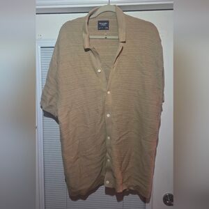 Abercrombie & Fitch Tan Casual Button-Down Shirt